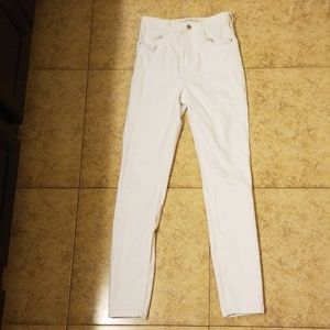 White Zara high waisted skinny jeans.